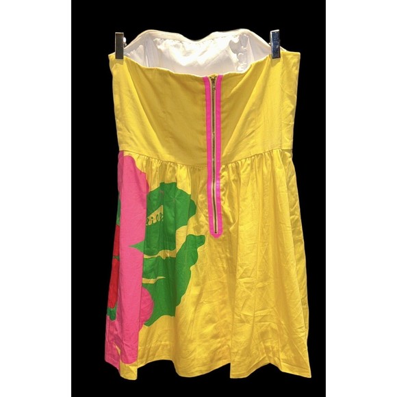 Lilly Pulitzer Lottie Dress Starfruit Yellow Dottie Placed Strapless Size 6/8* - Picture 3 of 6
